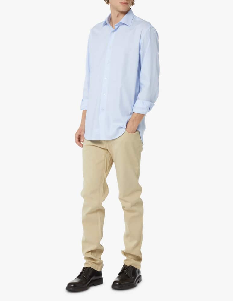 rinascente Sartoria Italiana Camicia regular no stiro in cotone - Azzurro