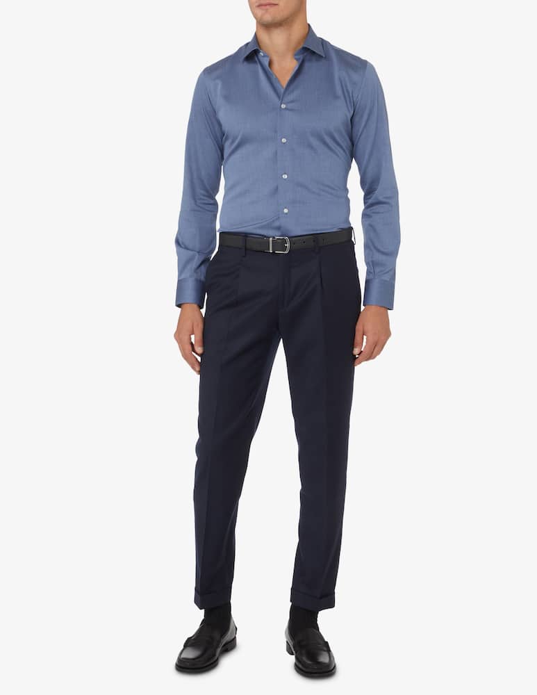 Sartoria Italiana Camicia modern strutturata - Blu - immagine 2 Sartoria Italiana Camicia modern strutturata - Blu - immagine 2