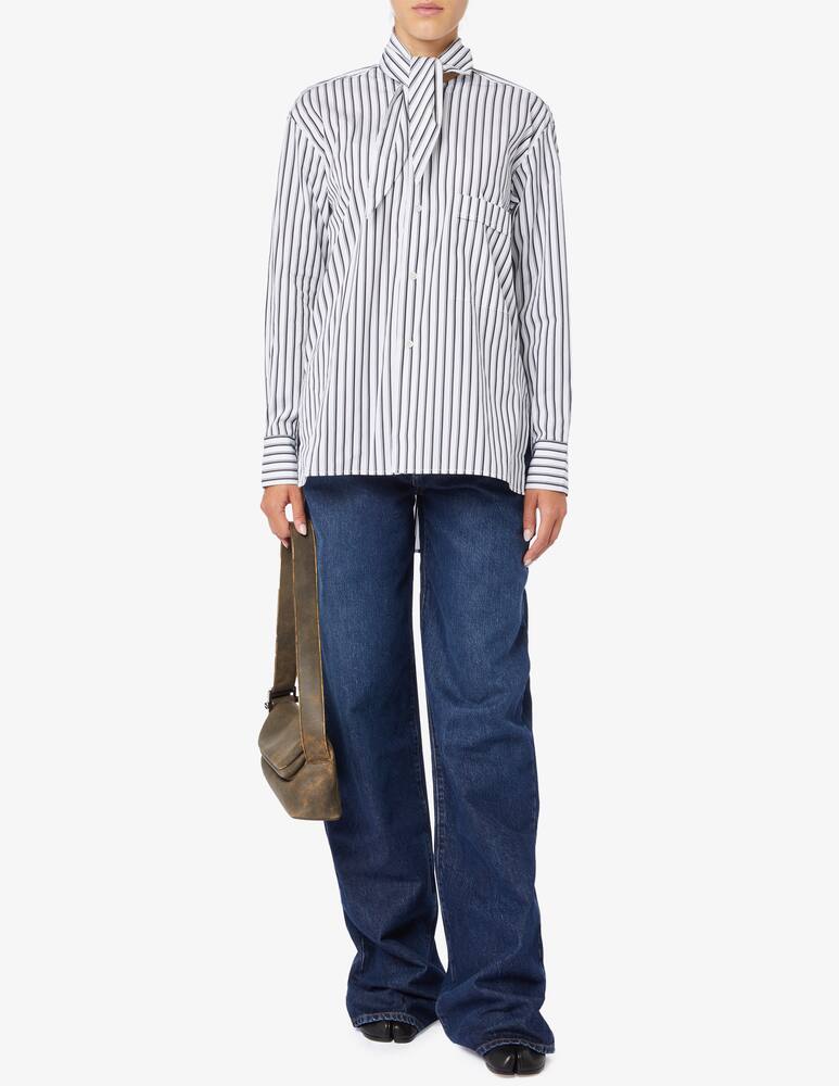 Plan C Camicia rigata con foulard - immagine 2 Plan C Camicia rigata con foulard - immagine 2