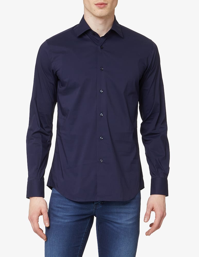 Sartoria Italiana Camicia popeline stretch - Blu - immagine 1 Sartoria Italiana Camicia popeline stretch - Blu - immagine 1