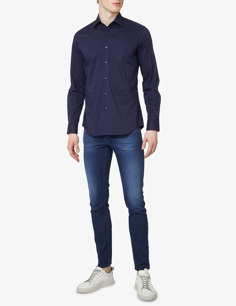Sartoria Italiana Camicia popeline stretch - Blu - immagine 2 Sartoria Italiana Camicia popeline stretch - Blu - immagine 2