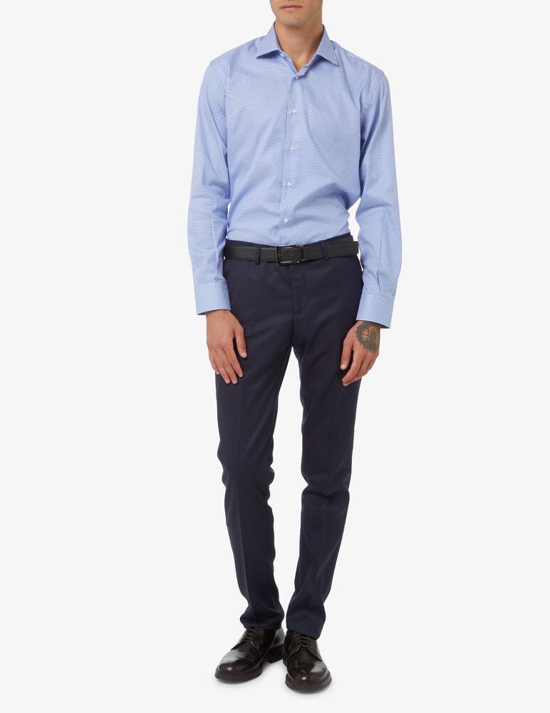 rinascente Sartoria Italiana Camicia pied de poule regular  - Blu