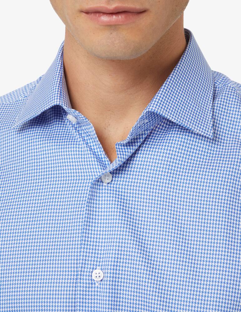 rinascente Sartoria Italiana Camicia pied de poule regular  - Blu