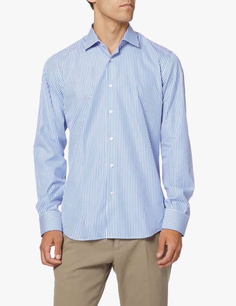 Sartoria Italiana Large stripes modern shirt - Blue - picture 1 Sartoria Italiana Large stripes modern shirt - Blue - picture 1