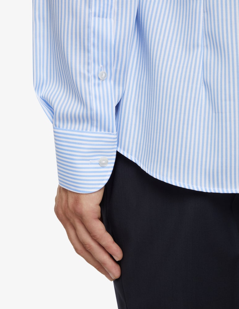 rinascente Sartoria Italiana Twill striped modern shirt - Light blue