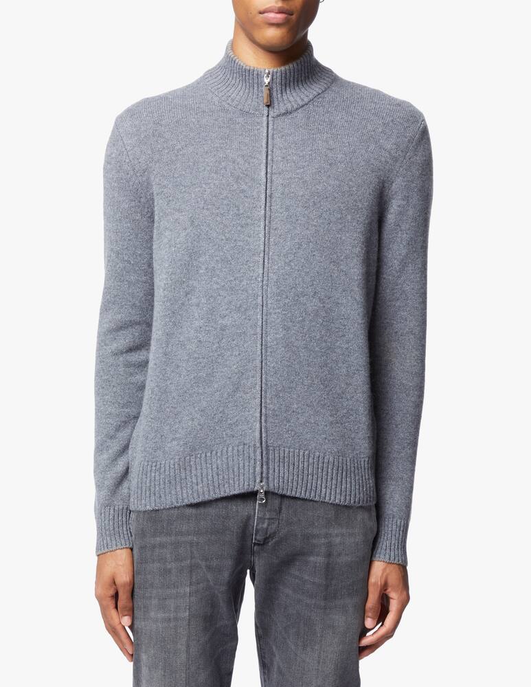 rinascente Pure Cashmere Cardigan zip in cashmere con toppe
