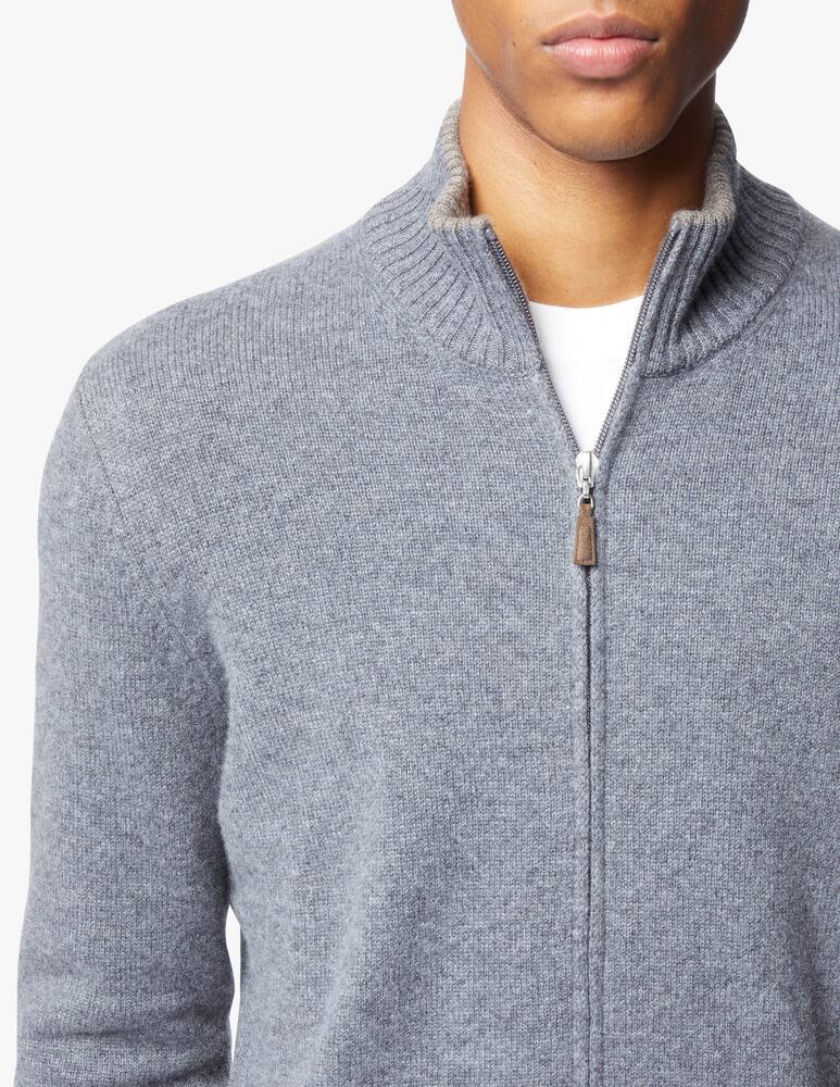 rinascente Pure Cashmere Cardigan zip in cashmere con toppe