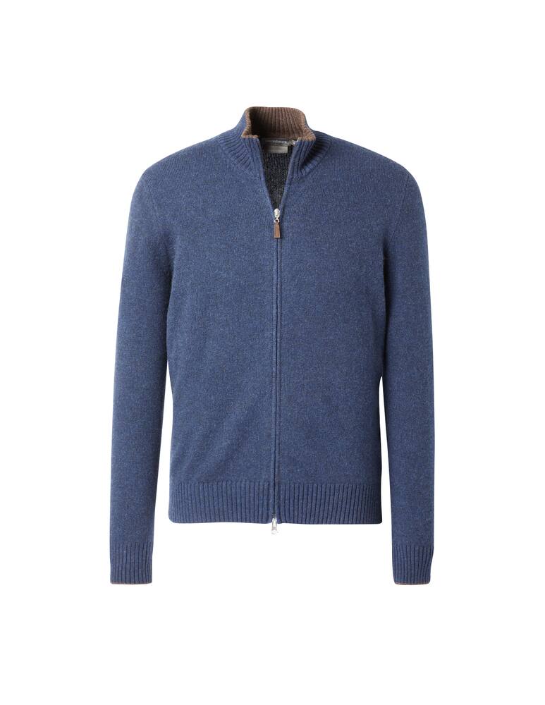 Pure Cashmere Cardigan zip in cashmere con toppe - immagine 1 Pure Cashmere Cardigan zip in cashmere con toppe - immagine 1