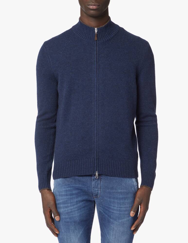Pure Cashmere Cardigan zip in cashmere con toppe - immagine 4 Pure Cashmere Cardigan zip in cashmere con toppe - immagine 4