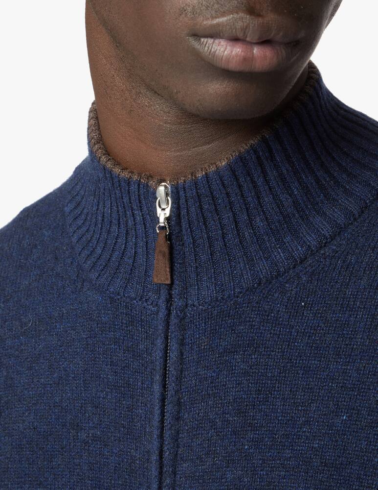 Pure Cashmere Cardigan zip in cashmere con toppe - immagine 5 Pure Cashmere Cardigan zip in cashmere con toppe - immagine 5