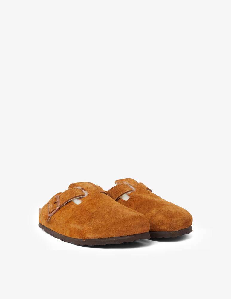 rinascente Birkenstock Boston shearling suede shoes