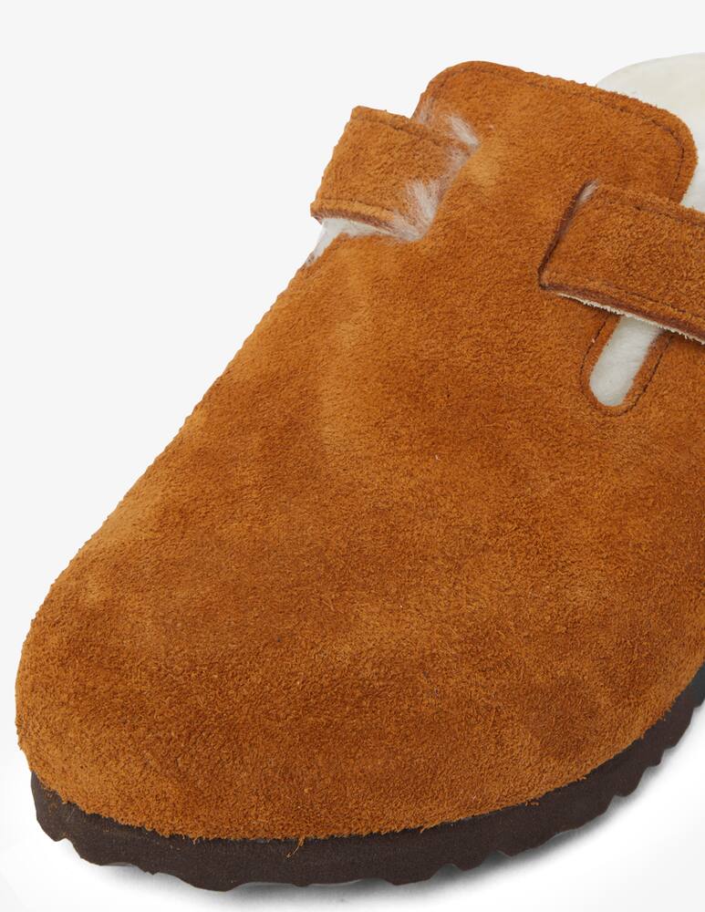 rinascente Birkenstock Boston shearling suede shoes