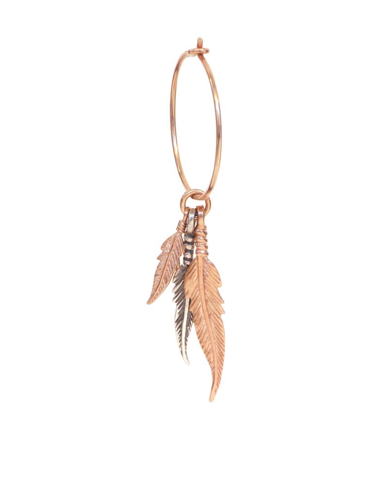 rinascente Maman et Sophie Single WeHearth hoop earring made in with wih three feathers