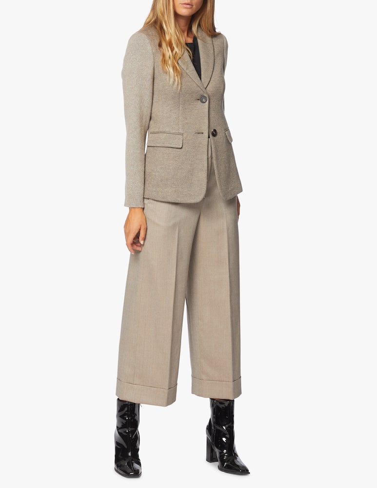 rinascente Peserico Cropped trousers lined with fleece wool 