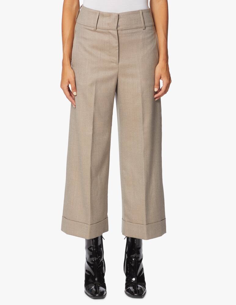 rinascente Peserico Cropped trousers lined with fleece wool 