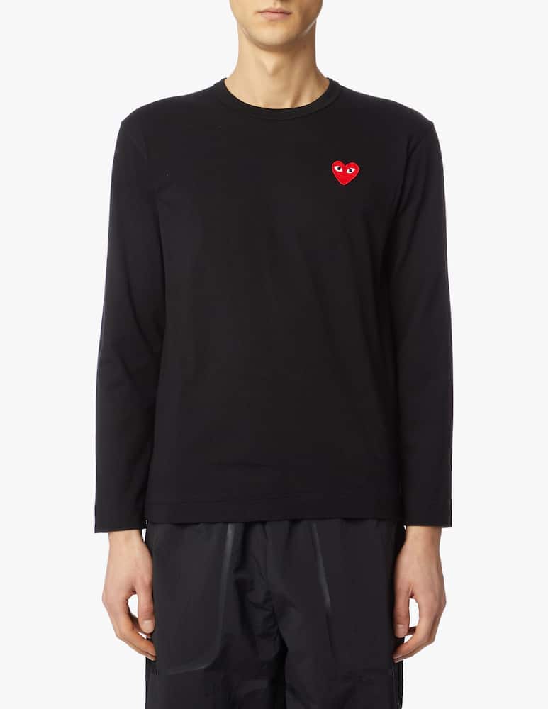 Comme des Garçons Play T-shirt play maniche lunghe con logo a cuore piccolo - immagine 1 Comme des Garçons Play T-shirt play maniche lunghe con logo a cuore piccolo - immagine 1