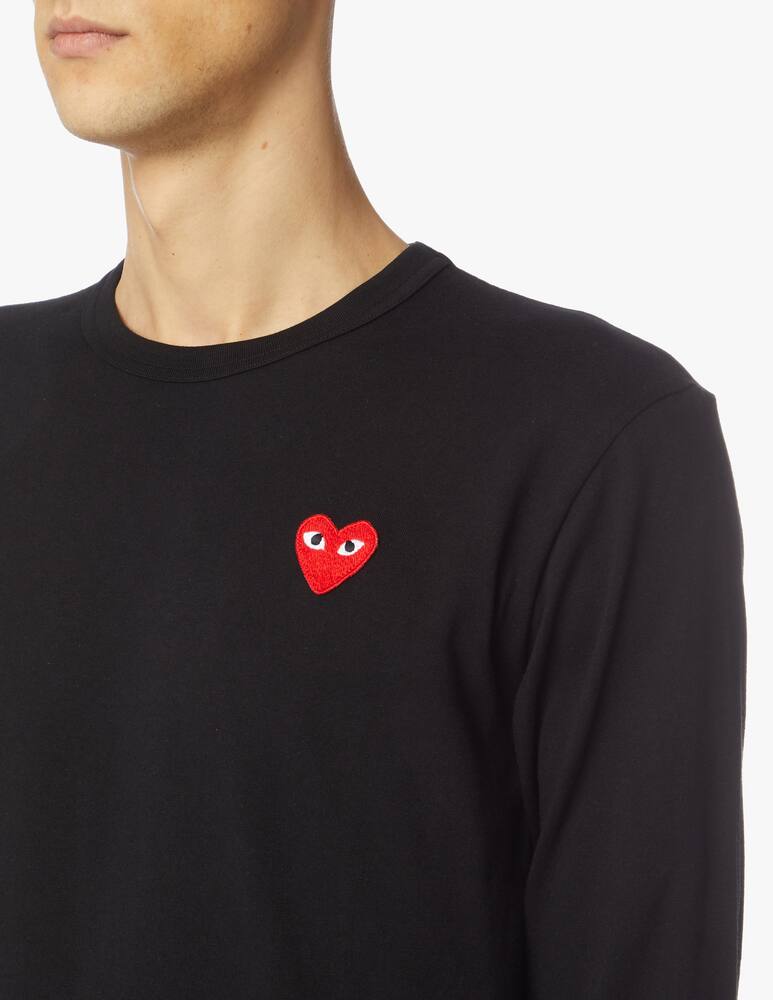 rinascente Comme des Garçons Play T-shirt play maniche lunghe con logo a cuore piccolo