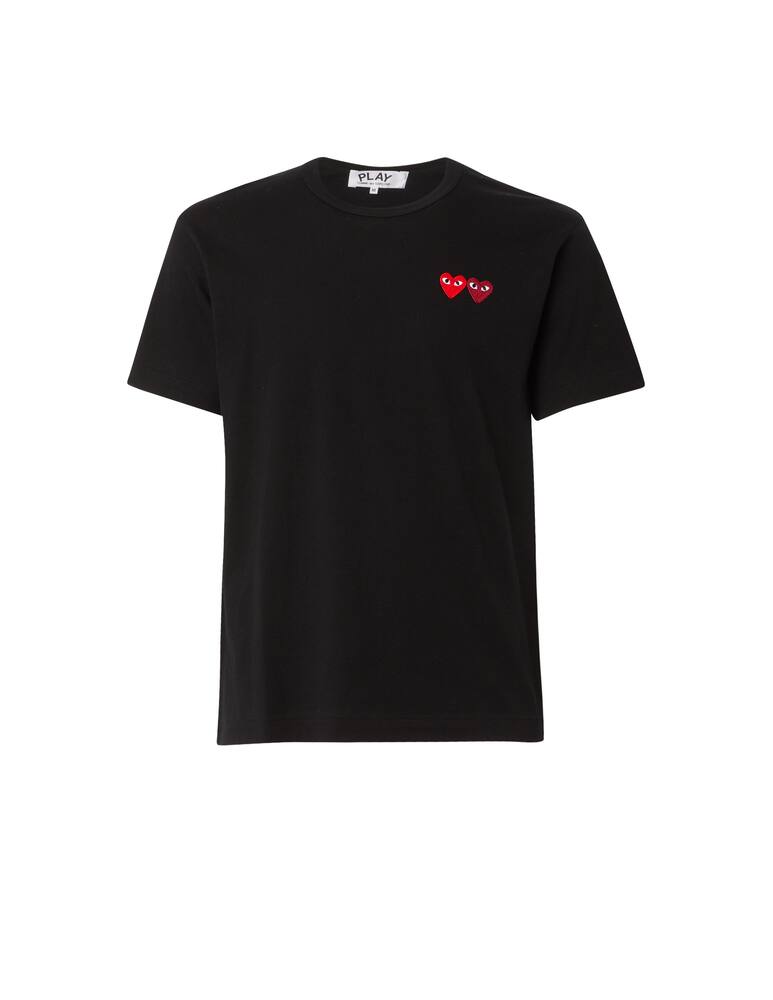 rinascente Comme des Garçons Play Play double embroidered heart t-shirt - black