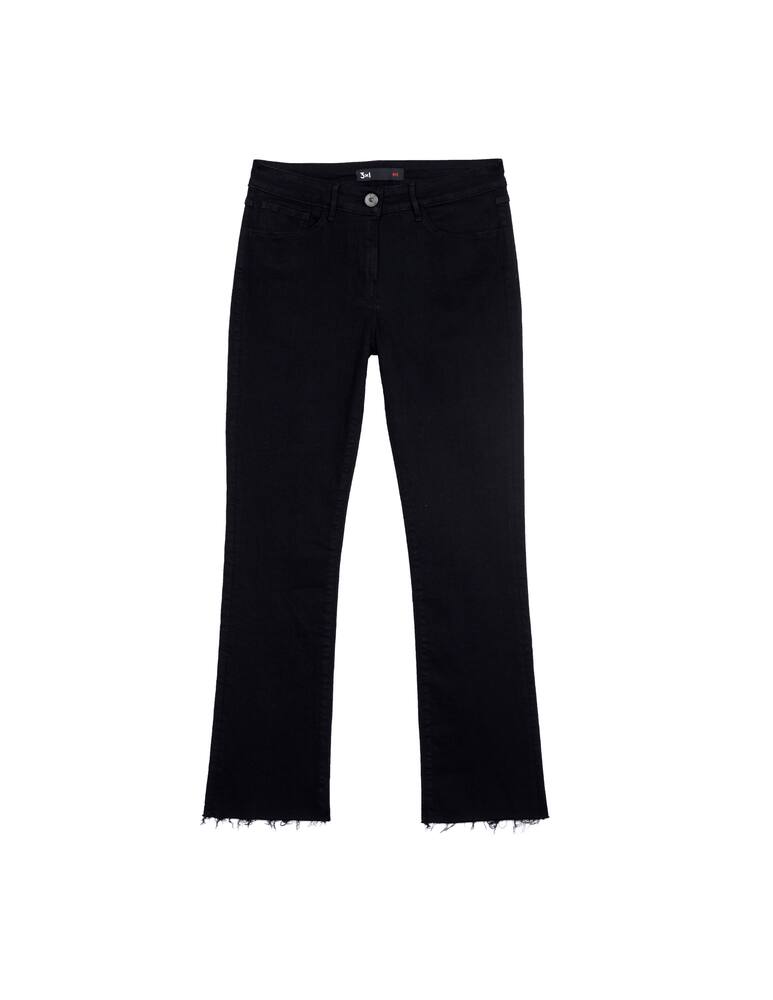 rinascente 3X1 W25 Crop boot jeans with raw hem - black