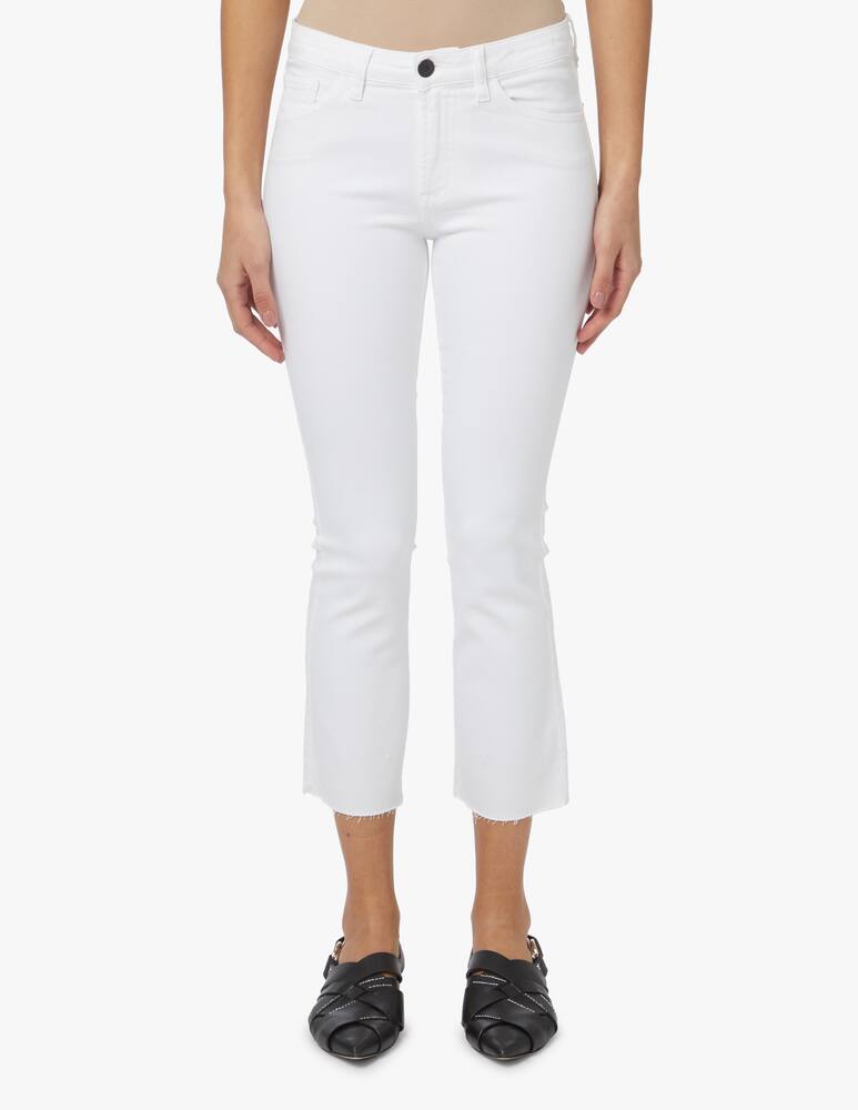 rinascente 3X1 Jeans crop a stivaletto con orlo grezzo W25 - bianco