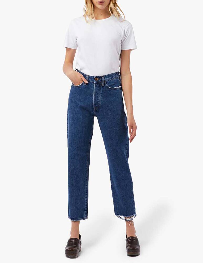 rinascente 3X1 Sabina girlfriend destroyed hem jeans - blue