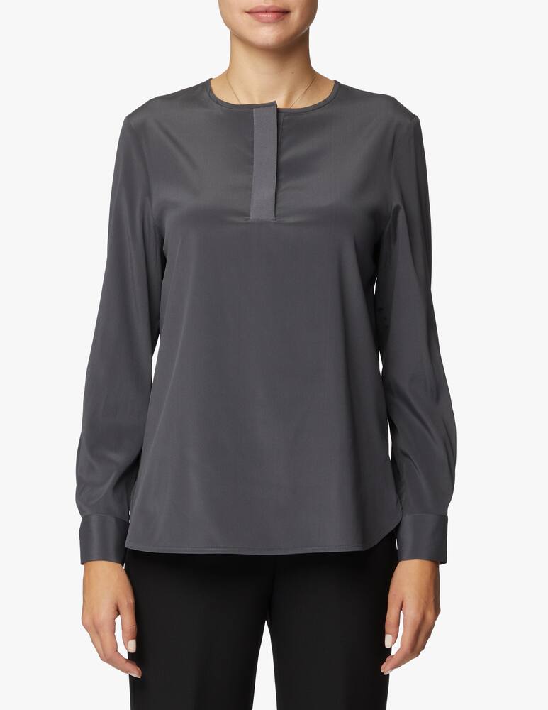 rinascente Peserico Blusa collo alla koreana in misto seta