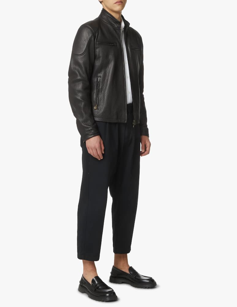 rinascente Matchless Giacca in pelle scura suburra - nero