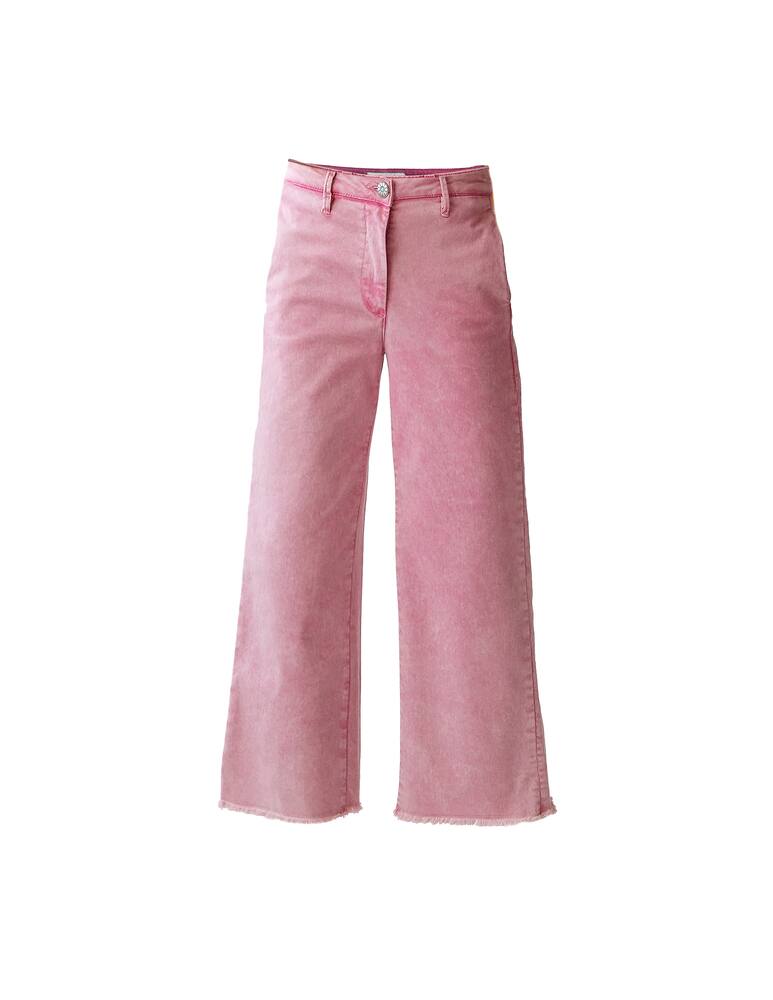 rinascente Shaft Jeans gamba larga vita alta elasticizzati Mara Summer - rosa