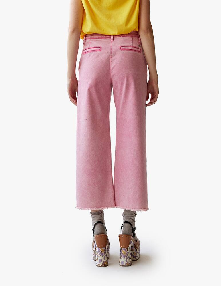 rinascente Shaft Jeans gamba larga vita alta elasticizzati Mara Summer - rosa