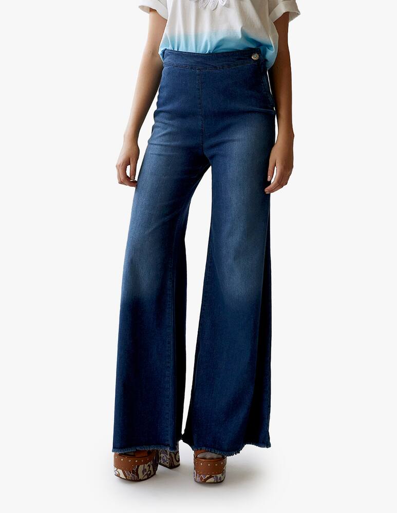 Shaft Jeans a gamba larga e vita alta elasticizzati Milly - blu - immagine 2 Shaft Jeans a gamba larga e vita alta elasticizzati Milly - blu - immagine 2