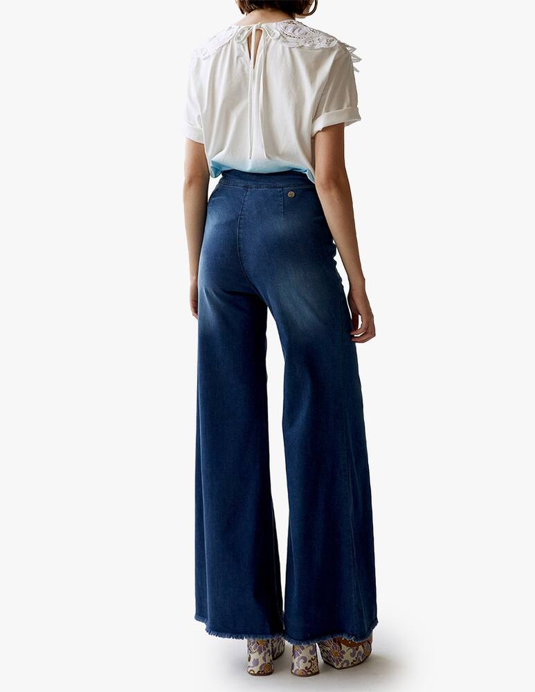 Shaft Jeans a gamba larga e vita alta elasticizzati Milly - blu - immagine 3 Shaft Jeans a gamba larga e vita alta elasticizzati Milly - blu - immagine 3
