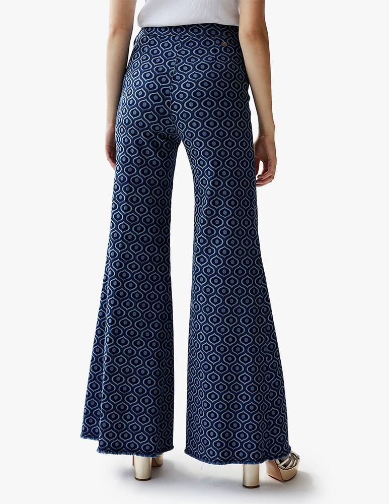 rinascente Shaft Jeans a zampa e vita alta con stampa anni 60 Milly - blu