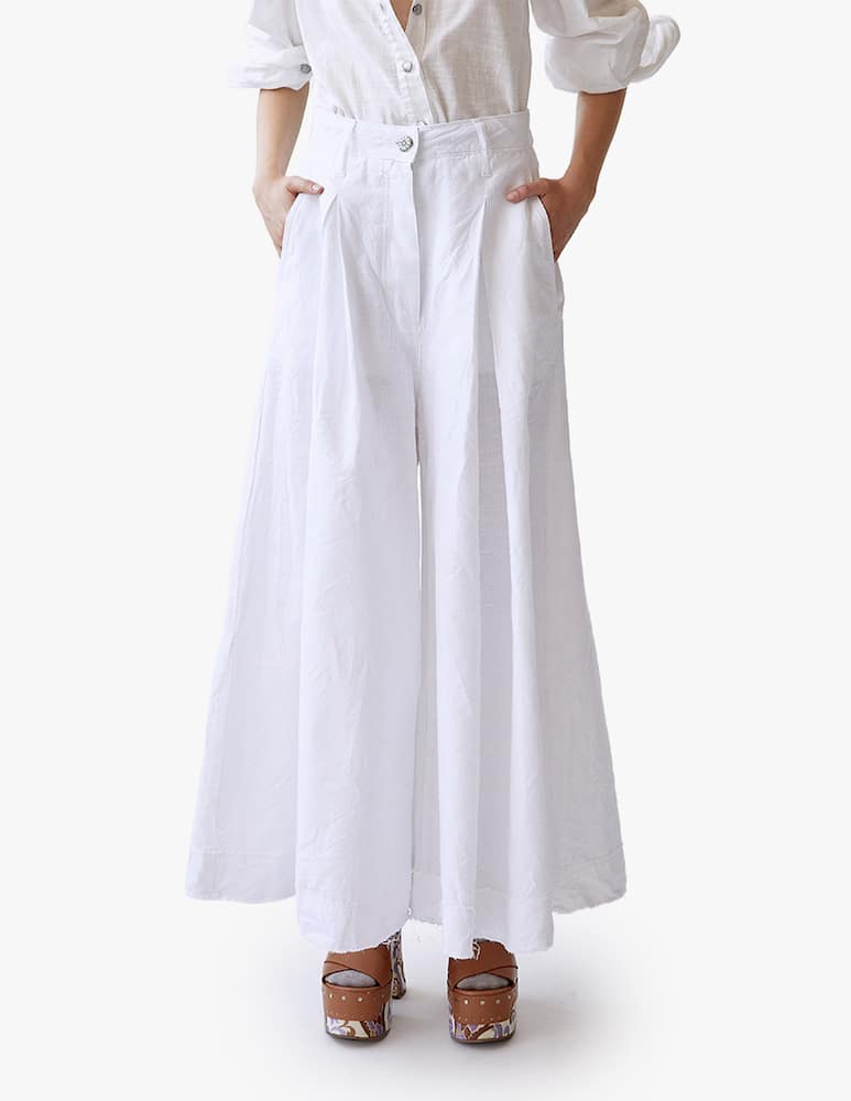 Shaft Linen blend maxi skirt - white - picture 1 Shaft Linen blend maxi skirt - white - picture 1