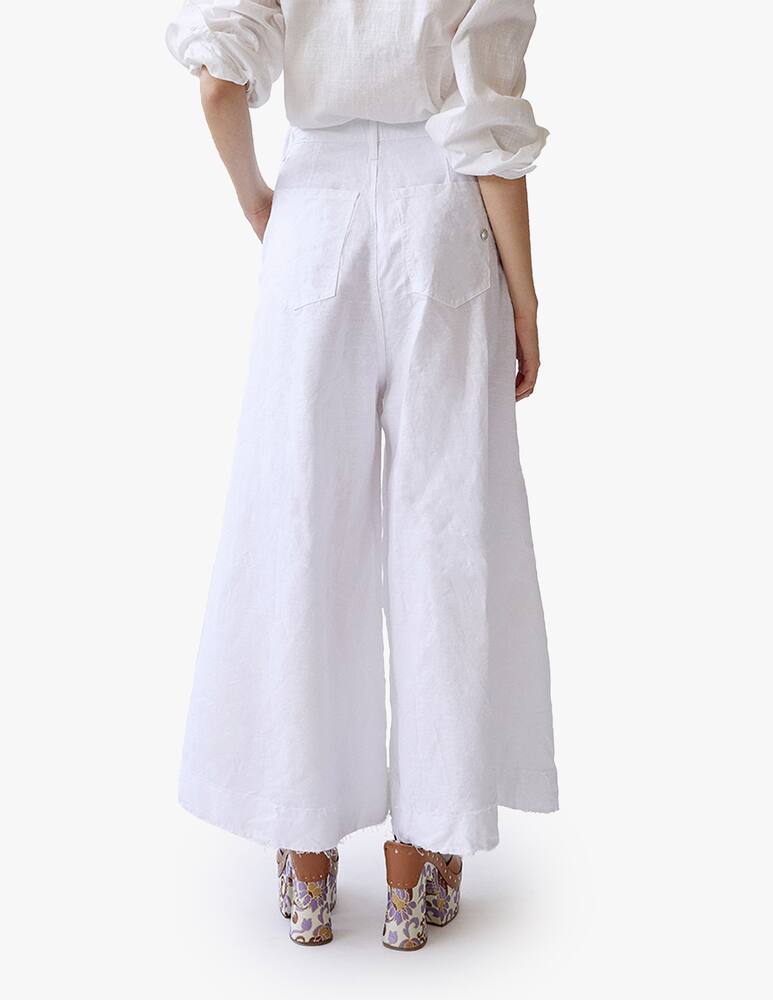 rinascente Shaft Linen blend maxi skirt - white