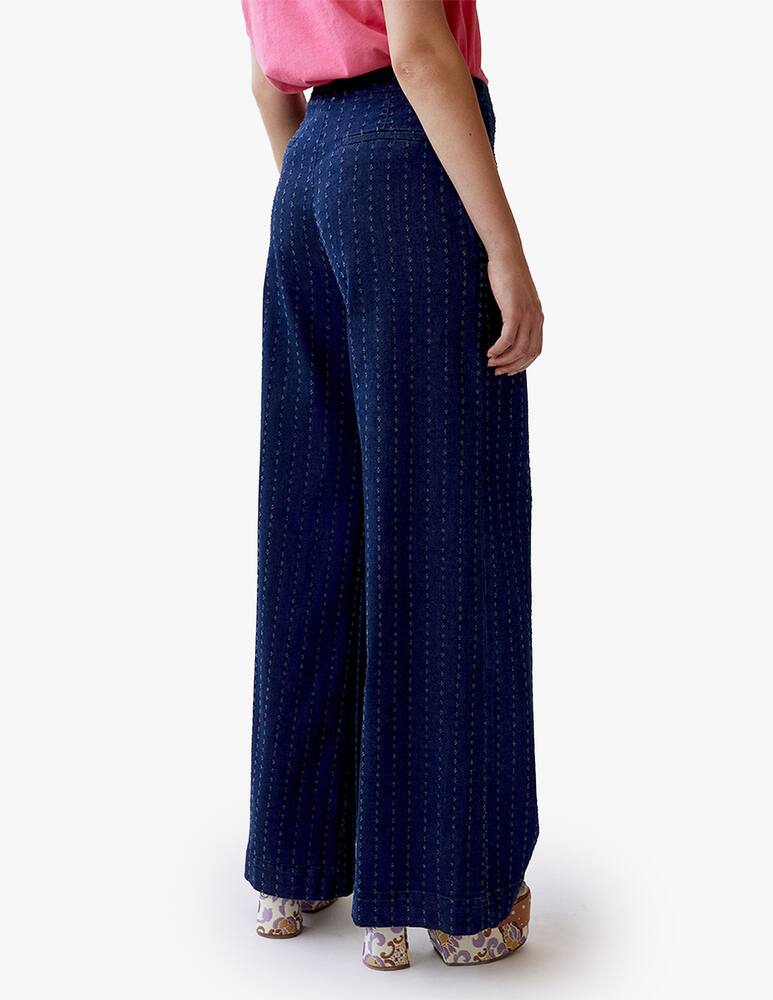 rinascente Shaft Matelassè  high rise flare jeans - blue