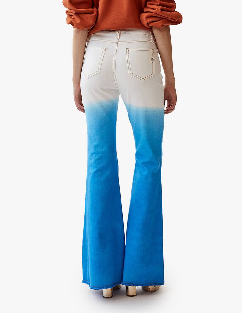 rinascente Shaft Jeans a zampa e vita alta degrade Lara - blu