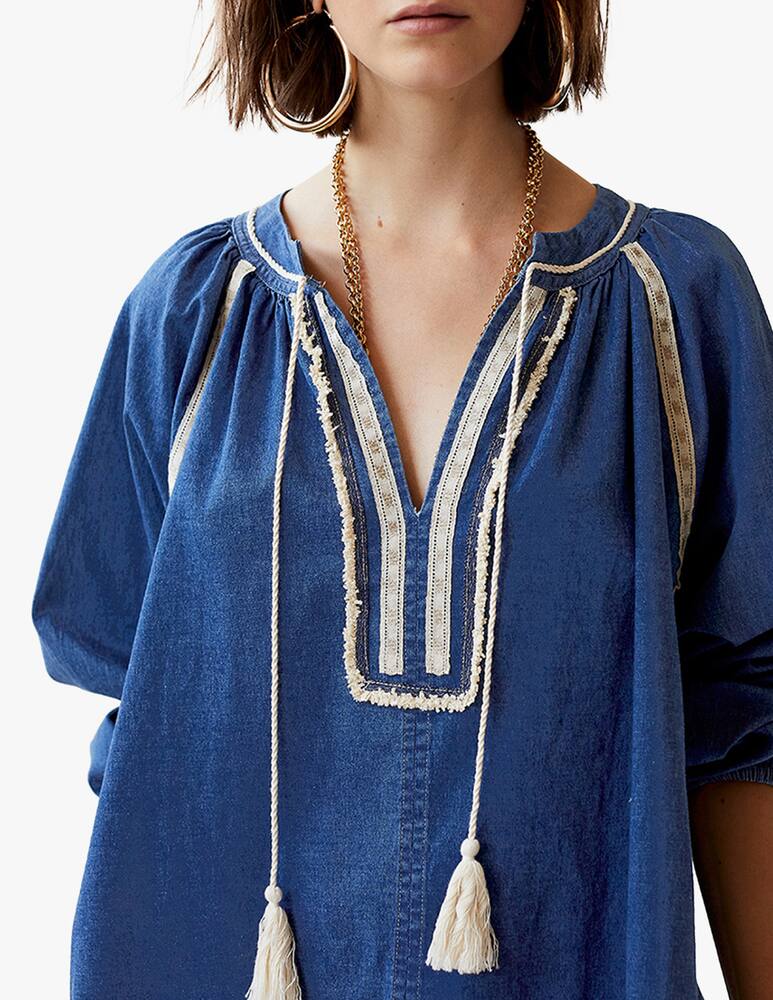 rinascente Shaft Blusa in denim Muriel - blu