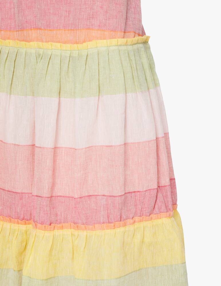 rinascente Amotea Gonna lunga a vita alta in lino Charlotte - rosa