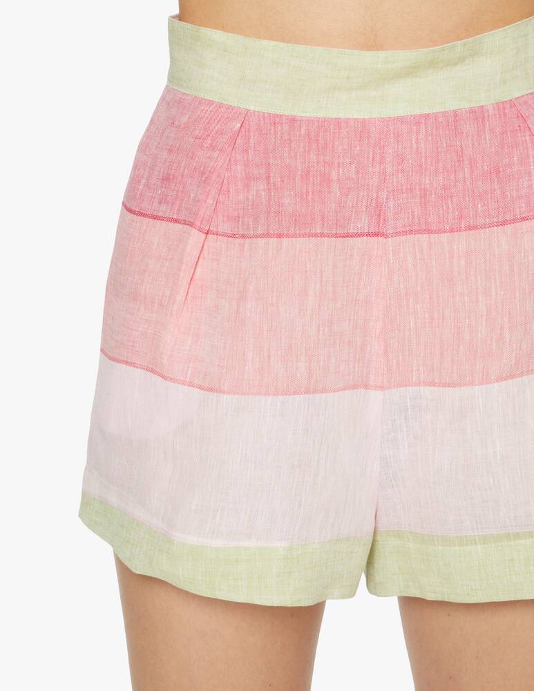 rinascente Amotea Pantaloncini di lino a vita alta Guia - rosa