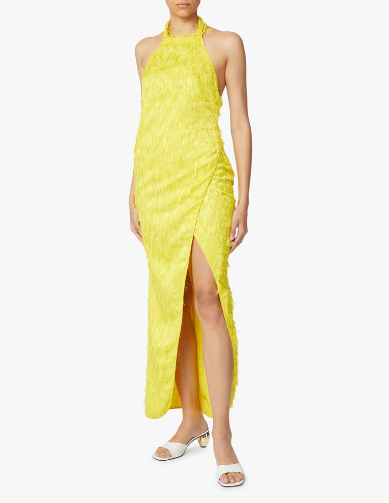 rinascente Amotea Abito lungo misto cotone con spacco laterale Linda - giallo