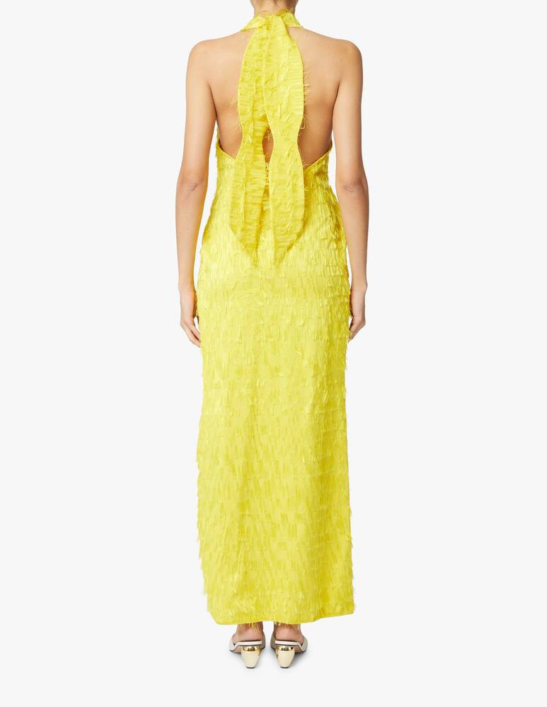 rinascente Amotea Abito lungo misto cotone con spacco laterale Linda - giallo