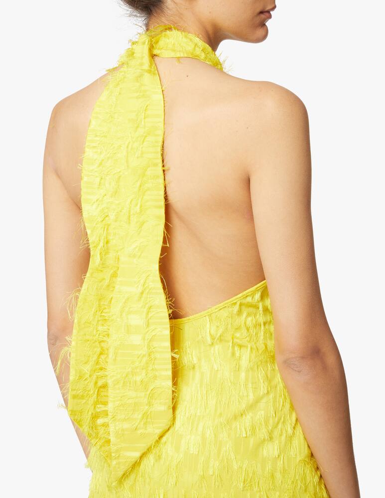 rinascente Amotea Abito lungo misto cotone con spacco laterale Linda - giallo