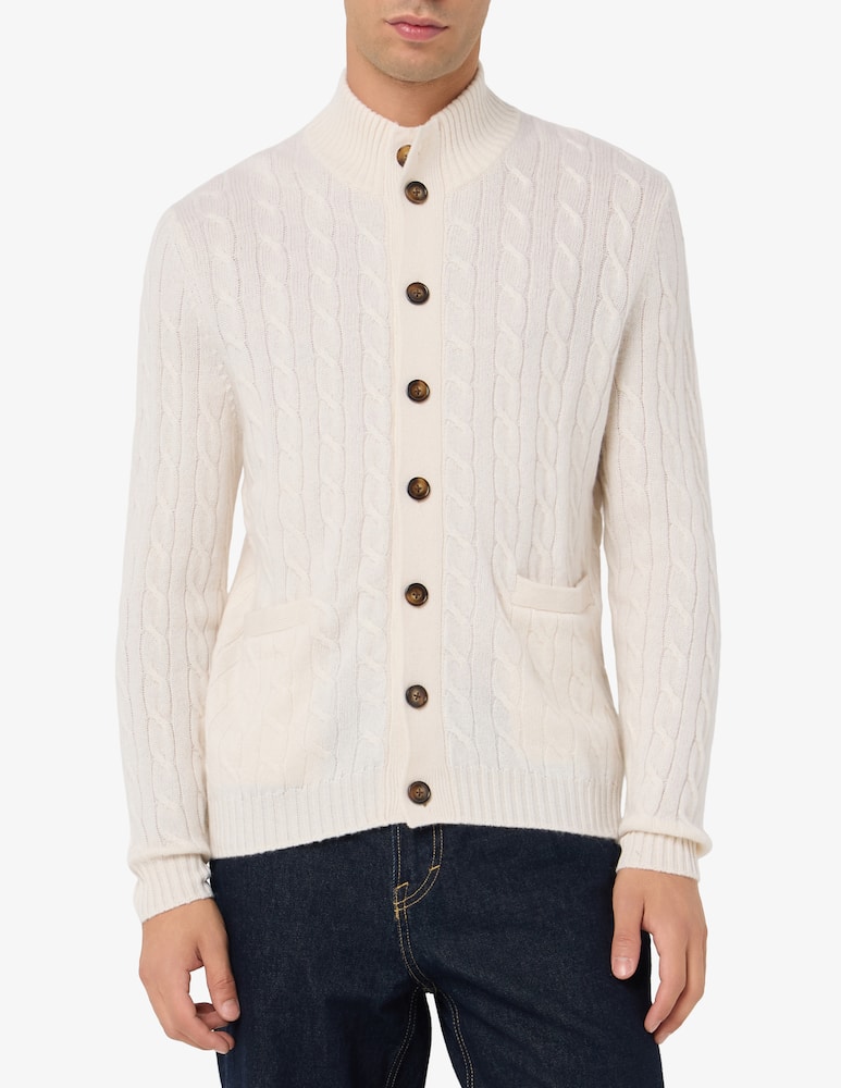 Pure Cashmere cardigan a trecce con bottoni in cashmere - immagine 1 Pure Cashmere cardigan a trecce con bottoni in cashmere - immagine 1