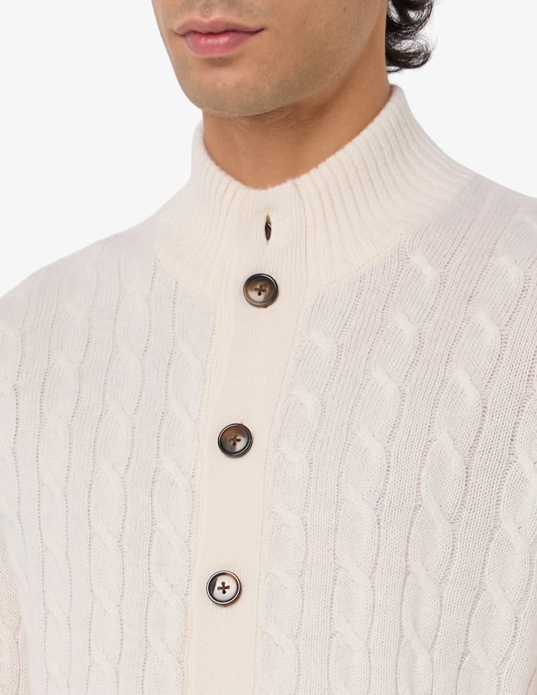Pure Cashmere cardigan a trecce con bottoni in cashmere - immagine 4 Pure Cashmere cardigan a trecce con bottoni in cashmere - immagine 4