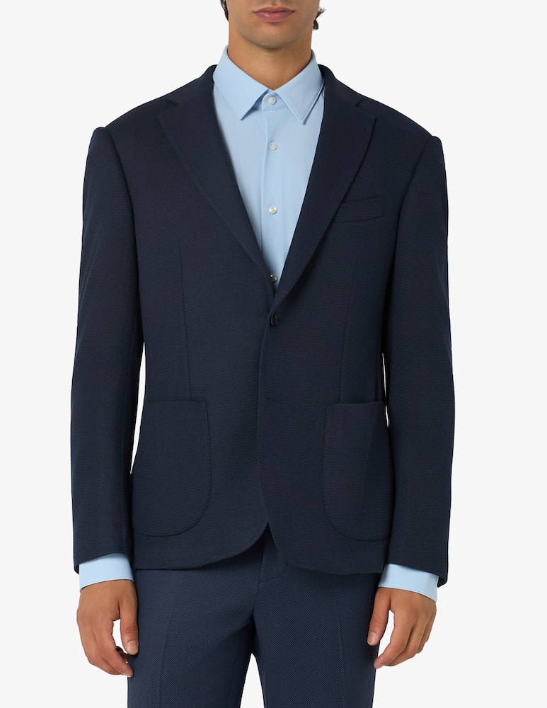 rinascente Sartoria Italiana Giacca monopetto sfoderata in jersey stretch operato drop 7