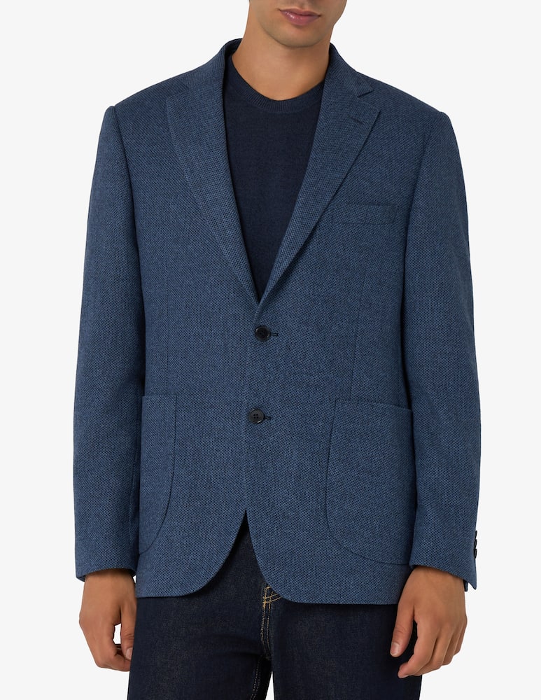 rinascente Sartoria Italiana Giacca monopetto semi sfoderata drop 6 con microfantasia in lana
