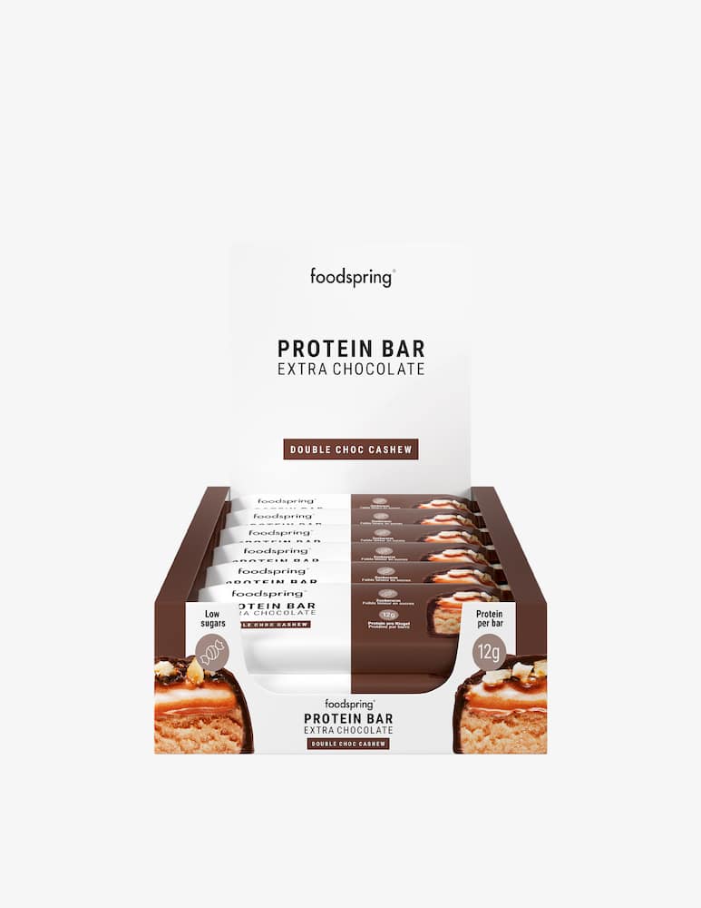 Foodspring Barrette Proteica Extra Cioccolato Doppio Cioccolato 12pz - immagine 1