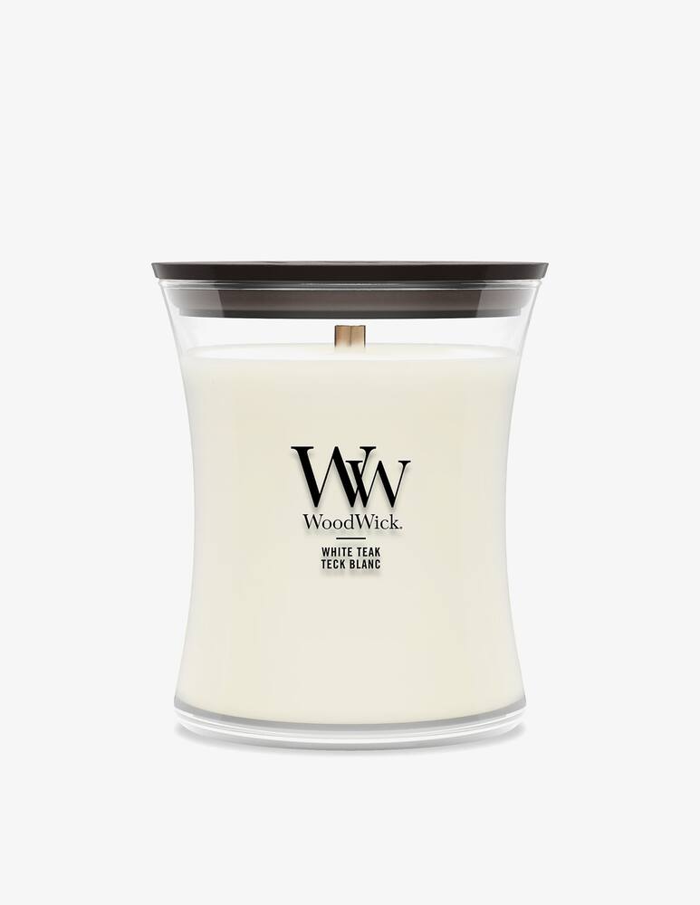 rinascente Woodwick Medium Candle White Teak