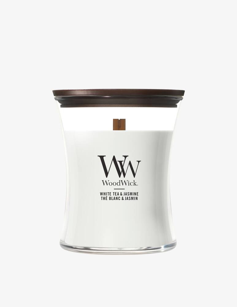 Woodwick Medium White Tea & Jasmine Candle - picture 1