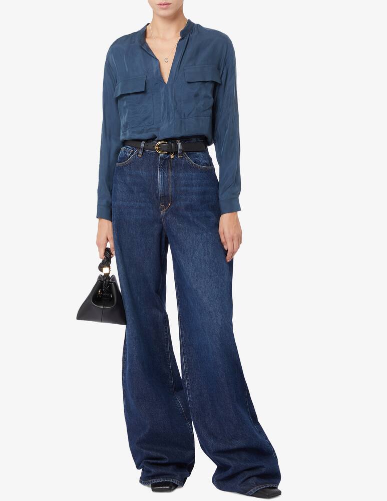 rinascente Face to Face Style Cupro cleo blouse with pockets